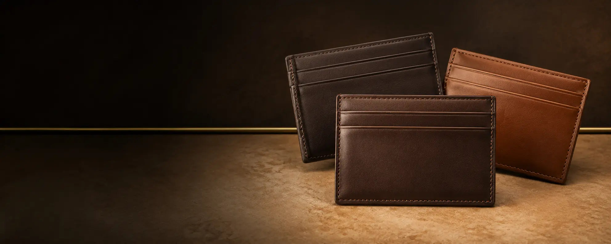 Brown leather card holders from MubashirHide